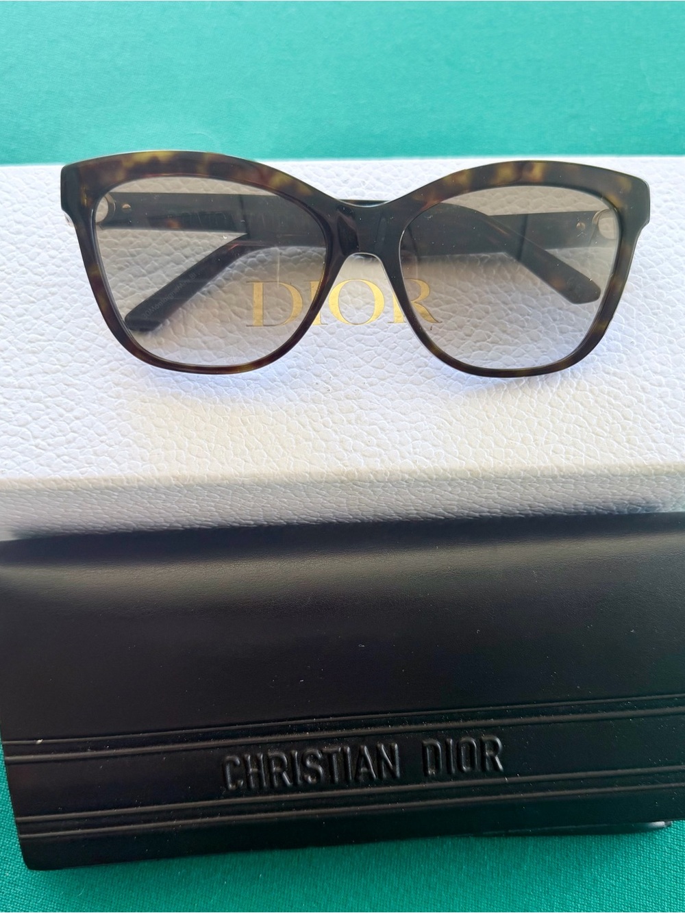 Christian Dior Women's Tortoiseshell Frame Sunglasses with Brown Gradient Lenses